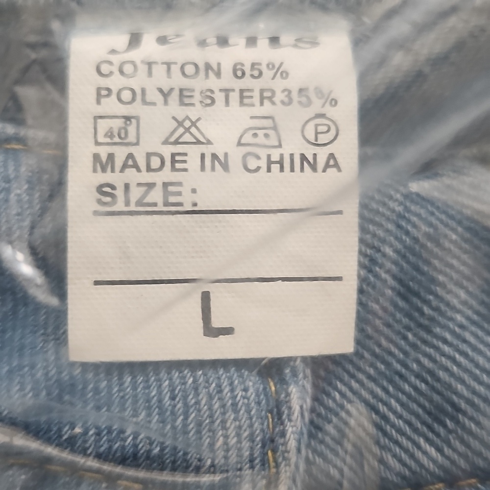 NWOT JEANS Women's Jean Jacket Multiple Pockets Zip Elastic Waist Distressed L - Picture 13 of 16
